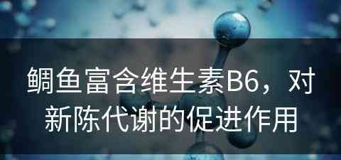 鲷鱼富含维生素B6，对新陈代谢的促进作用